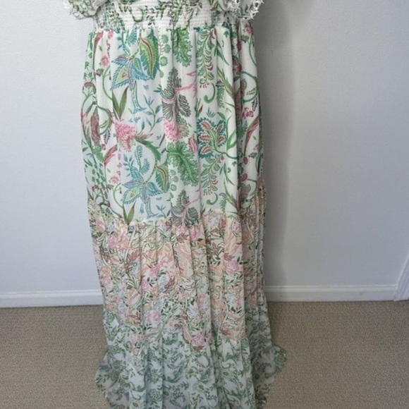New House of Harlow Patchwork Floral Print V Neck Tiered Maxi Dress🌸 Large NWOT - Picture 7 of 14